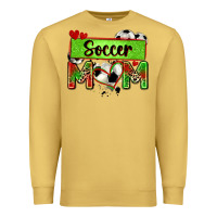 Antique Gold soccer mom with leopard Premium Sweatshirt - Zillion Design Studio