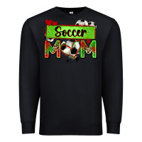 Black soccer mom with leopard Premium Sweatshirt - Zillion Design Studio