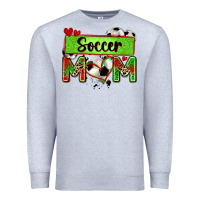 Heather Grey soccer mom with leopard Premium Sweatshirt - Zillion Design Studio