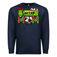 Navy soccer mom with leopard Premium Sweatshirt - Zillion Design Studio