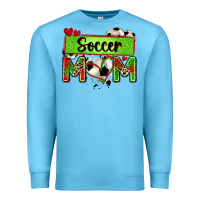 Ocean Blue soccer mom with leopard Premium Sweatshirt - Zillion Design Studio