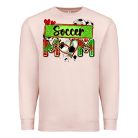 Pale Pink soccer mom with leopard Premium Sweatshirt - Zillion Design Studio