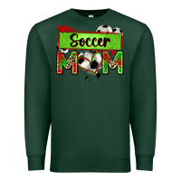 Sports Green soccer mom with leopard Premium Sweatshirt - Zillion Design Studio