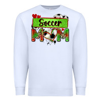 White soccer mom with leopard Premium Sweatshirt - Zillion Design Studio
