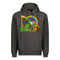 Charcoal Heather st patricks day  rainbow shamrocks Premium Hoodie - AdoDesignShop