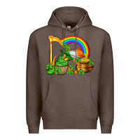 Coffee st patricks day  rainbow shamrocks Premium Hoodie - AdoDesignShop