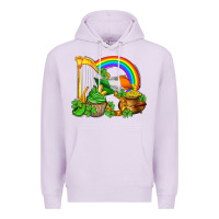 Lilac st patricks day  rainbow shamrocks Premium Hoodie - AdoDesignShop