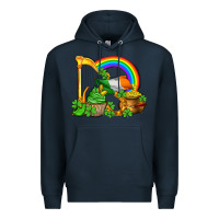 Navy st patricks day  rainbow shamrocks Premium Hoodie - AdoDesignShop