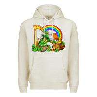 Oatmeal Heather st patricks day  rainbow shamrocks Premium Hoodie - AdoDesignShop