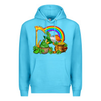 Ocean Blue st patricks day  rainbow shamrocks Premium Hoodie - AdoDesignShop