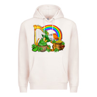 Pale Pink st patricks day  rainbow shamrocks Premium Hoodie - AdoDesignShop