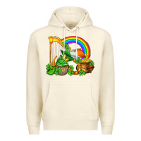 Sandshell st patricks day  rainbow shamrocks Premium Hoodie - AdoDesignShop