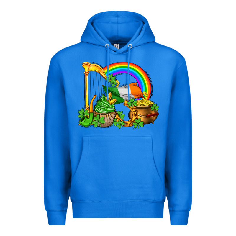 St Patricks Day  Rainbow Shamrocks Premium Hoodie by AdoDesignShop | Teevron