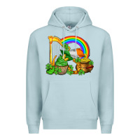 Blue Mist st patricks day  rainbow shamrocks Premium Hoodie - AdoDesignShop