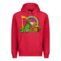 Cardinal st patricks day  rainbow shamrocks Premium Hoodie - AdoDesignShop