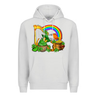 Dove Grey st patricks day  rainbow shamrocks Premium Hoodie - AdoDesignShop