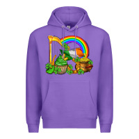 Purple st patricks day  rainbow shamrocks Premium Hoodie - AdoDesignShop