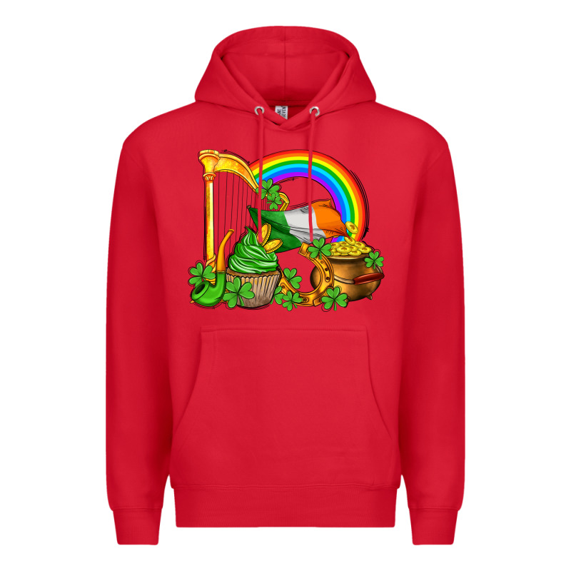 St Patricks Day  Rainbow Shamrocks Premium Hoodie by AdoDesignShop | Teevron