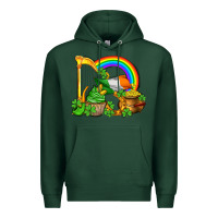 Sports Green st patricks day  rainbow shamrocks Premium Hoodie - AdoDesignShop