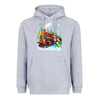 Heather Grey christmas polar express Heavyweight Hoodie - Zillion Design Studio