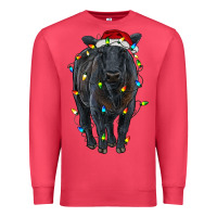 Cardinal christmas black angus cattle with lights Premium Sweatshirt - RanaPortraitStore