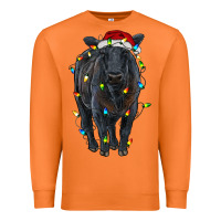 Carrot christmas black angus cattle with lights Premium Sweatshirt - RanaPortraitStore