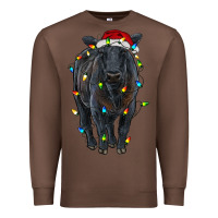 Chestnut christmas black angus cattle with lights Premium Sweatshirt - RanaPortraitStore