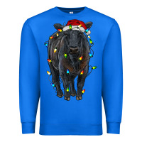 True Royal christmas black angus cattle with lights Premium Sweatshirt - RanaPortraitStore