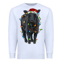 White christmas black angus cattle with lights Premium Sweatshirt - RanaPortraitStore