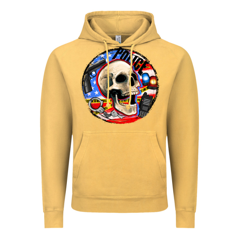 Police Skull And Police Equipment Vintage Hoodie by AdoDesignShop | Teevron