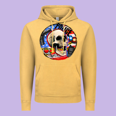 Police Skull And Police Equipment Vintage Hoodie Designed By Adodesignshop