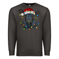 Smoke christmas baby black angus calf with lights Premium Sweatshirt - RanaPortraitStore