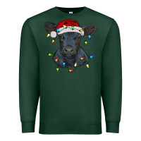 Sports Green christmas baby black angus calf with lights Premium Sweatshirt - RanaPortraitStore
