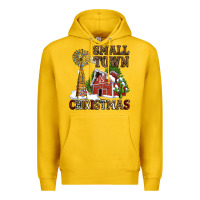 Lemon small town christmas with barn and cactus Premium Hoodie - AdoDesignShop