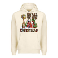 Tofu small town christmas with barn and cactus Premium Hoodie - AdoDesignShop
