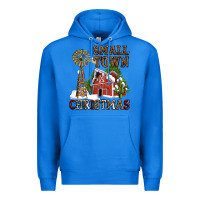 True Royal small town christmas with barn and cactus Premium Hoodie - AdoDesignShop