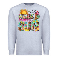 Heather Grey here comes the sun Premium Sweatshirt - texasbilliewilder