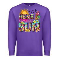 Purple here comes the sun Premium Sweatshirt - texasbilliewilder