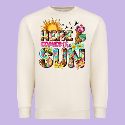 Here Comes The Sun Premium Sweatshirt Designed By Texasbilliewilder