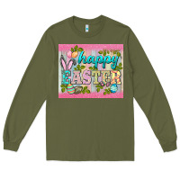 Army Green happy easter mousepad Long Sleeve Tee - BarkalooDesign