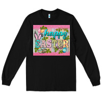 Black happy easter mousepad Long Sleeve Tee - BarkalooDesign