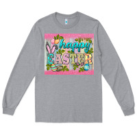 Heather Grey happy easter mousepad Long Sleeve Tee - BarkalooDesign