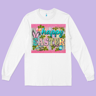 Happy Easter Mousepad Long Sleeve Tee Designed By Barkaloodesign