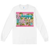 White happy easter mousepad Long Sleeve Tee - BarkalooDesign
