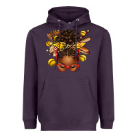 Plum softball afro messy bun Heavyweight Hoodie - texasbilliewilder