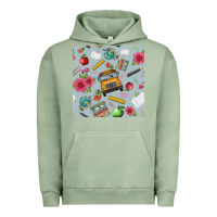 Pigment Oil Green school bus back to school seamless pattern Urban Hoodie - BundleAndBundleShop
