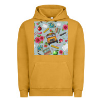 Pigment Peanut Butter school bus back to school seamless pattern Urban Hoodie - BundleAndBundleShop