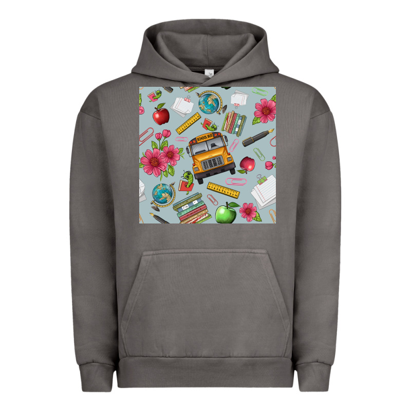 School Bus Back To School Seamless Pattern Urban Hoodie by BundleAndBundleShop | Teevron