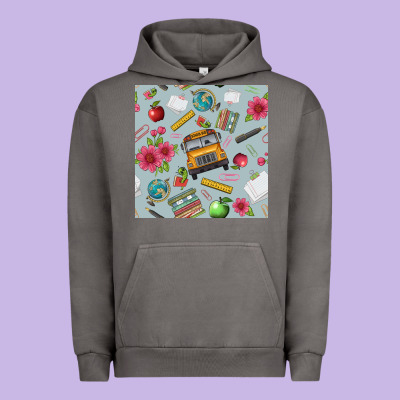 School Bus Back To School Seamless Pattern Urban Hoodie Designed By Bundleandbundleshop