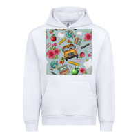 White school bus back to school seamless pattern Urban Hoodie - BundleAndBundleShop